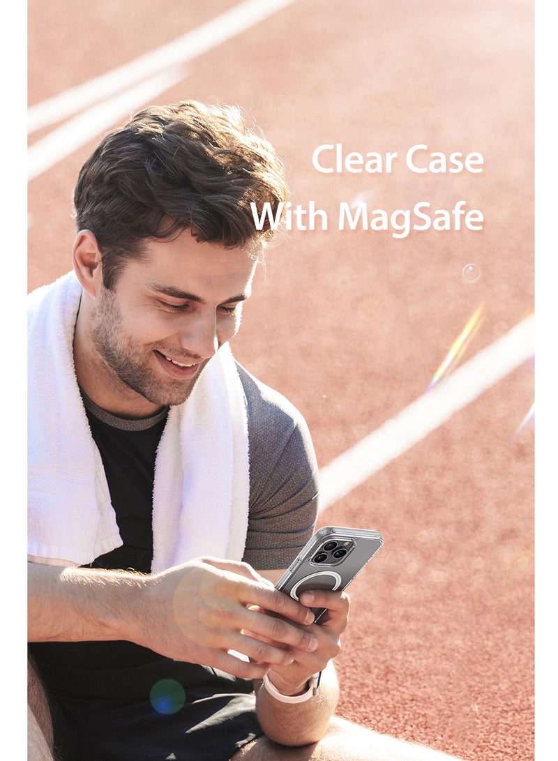 تشابي لاين  غطاء حماية شفاف لهاتف آيفون 13 برو ماكس 5G من شابلين Apple 2021 مع دعم Magsafe، مقاوم للاصفرار والخدوش، غطاء خلفي مقاوم للخدش، غطاء هاتف مغناطيسي من TPU - شفاف - Image 5